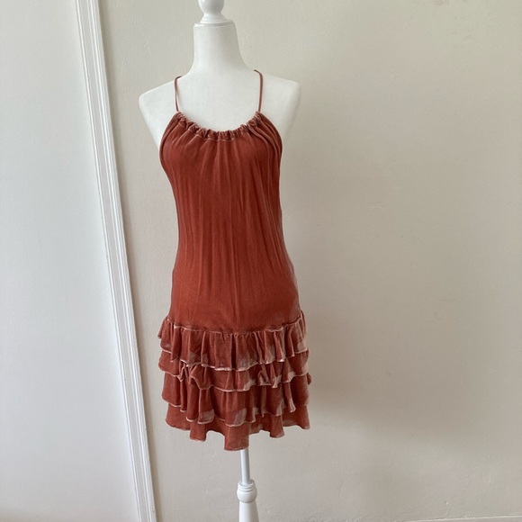 NWT New With Tags Marissa Webb Mauve-pink Velvet Mini Ruffle Dress - Picture 1 of 4